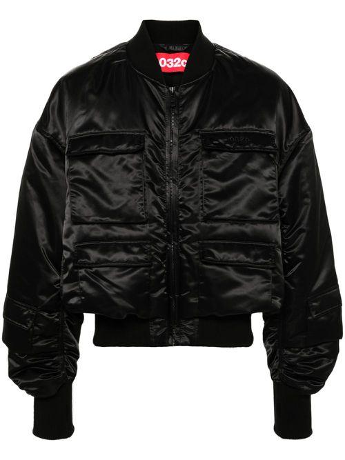 Logo-embroidered jacket - Black
