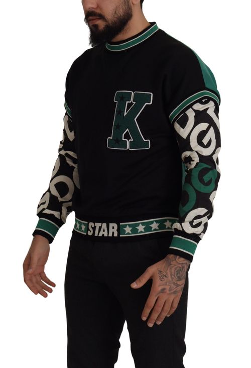 Logo-Embroidered Cotton Sweatshirt — Black