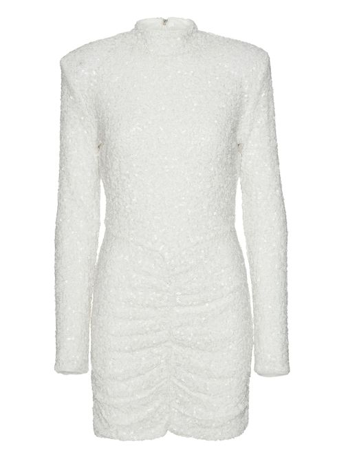 High-Neck Fitted Mini Dress with Back Zip