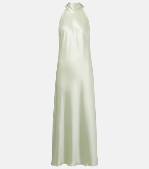 Sienna scarf-detail satin maxi dress