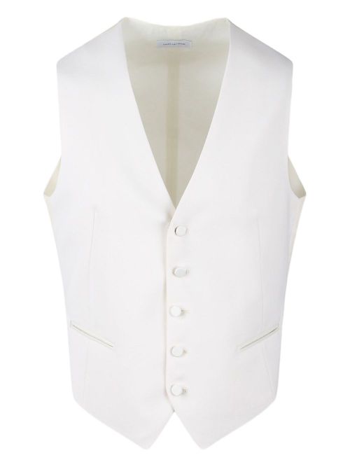 Tagliatore virgin wool waistcoat - White