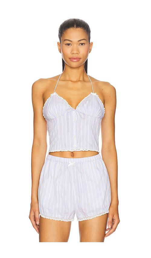 For Love & Lemons Lakeside Top in Baby Blue. -  XL also in L, M