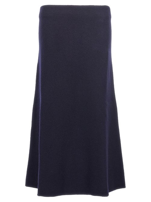 Long Wool Skirt — Navy