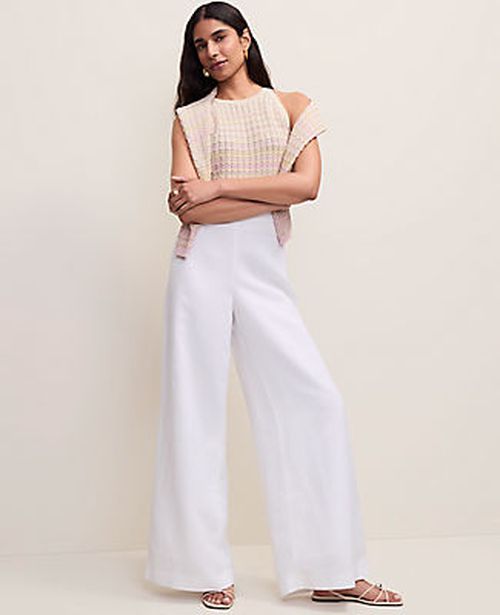 Ann Taylor The Petite Statement Palazzo Pant in Linen Blend