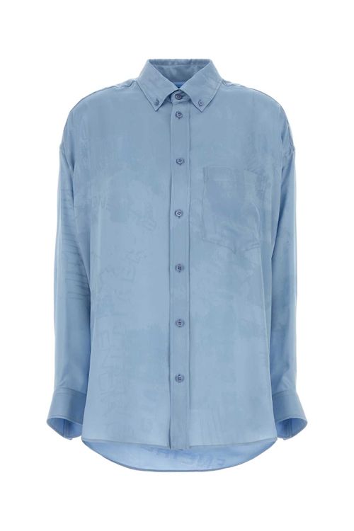 100% Silk Shirt — Blue