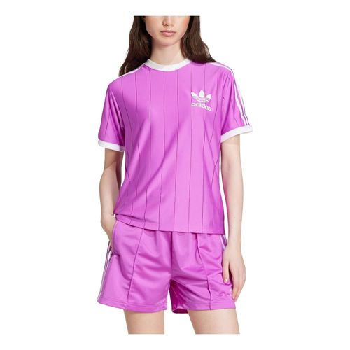 (WMNS) Adicolor 3-Stripes Pinstripe T-Shirt 'Purple'