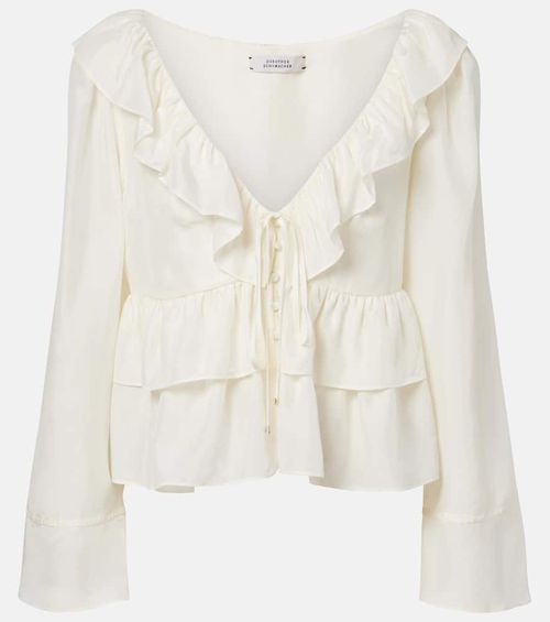 Ruffled silk shirt