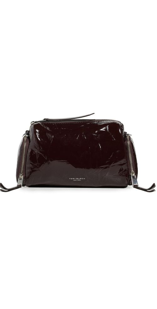 Perry Patent Voyager Shoulder Bag Deep Burgundy One Size