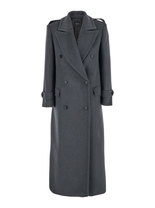Double-Breasted Wool Coat — Gray