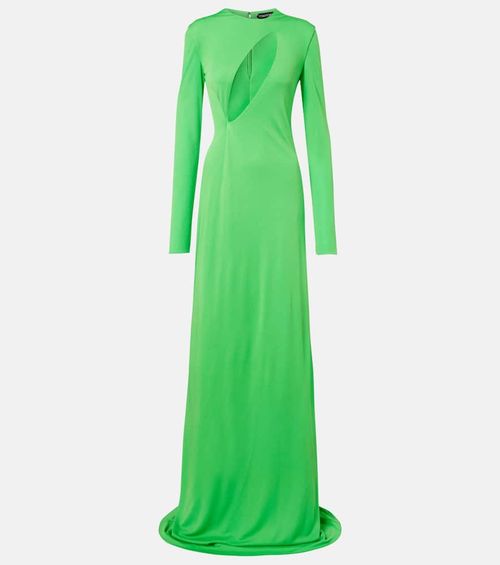 Cutout crêpe jersey gown