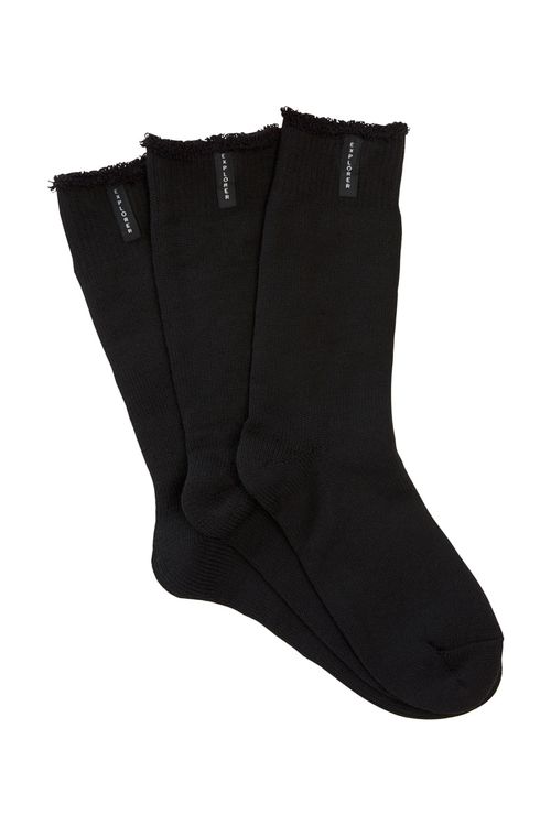 Men's Explorer Original Wool Crew Socks 3 Pack in Black