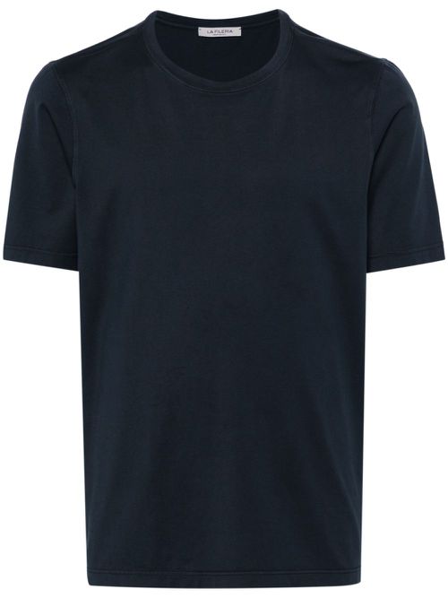 Round-neck cotton T-shirt - Blue