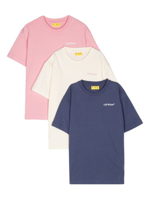 Logo-print T-shirt (pack of three) - Blue