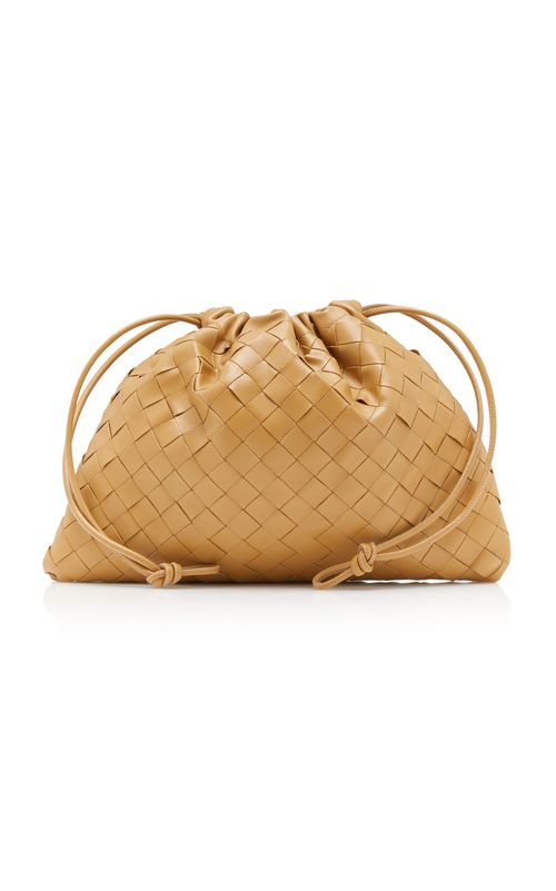 Medium Drawstring Intrecciato Leather Clutch