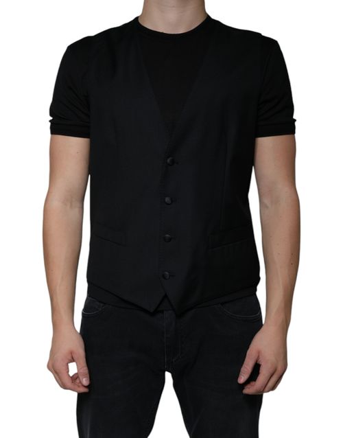 Virgin Wool Vest — Black