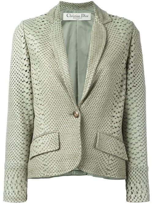 2000s pre-owned snakeskin-effect jacket - Green