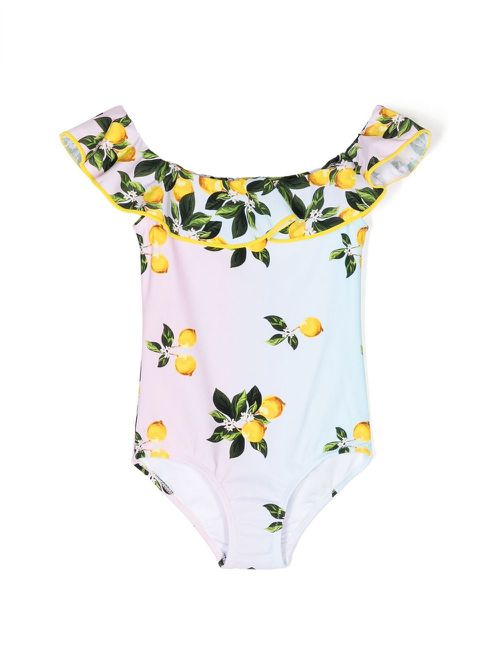 Lemon-print swimsuit - Multicolour