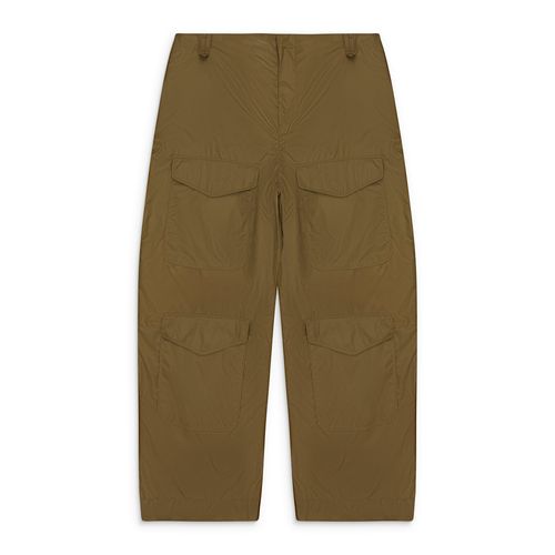 GREEN MULTI POCKET TECH NYLON CARGO TROUSERS