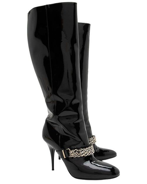 Women's Leather Chain Knee-High Boot (Authentic Pre-Loved)