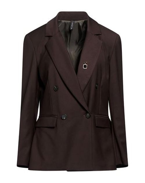 Woman Blazer Dark brown Size 8 Polyester, Viscose, Elastane