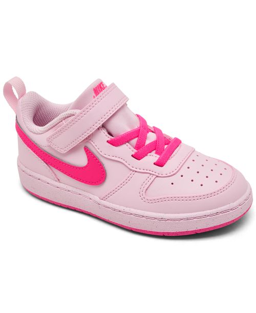 Toddler Kids Court Borough Low Recraft Fastening Strap Casual Sneakers from Finish Line - Pink