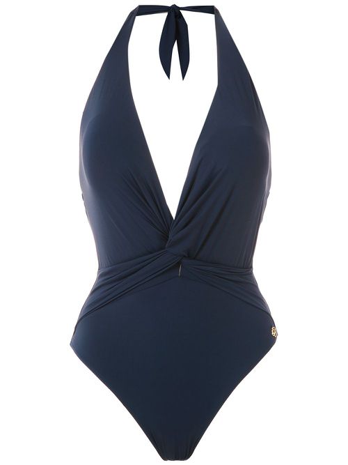 Swimsuit with twisted detail - Blue