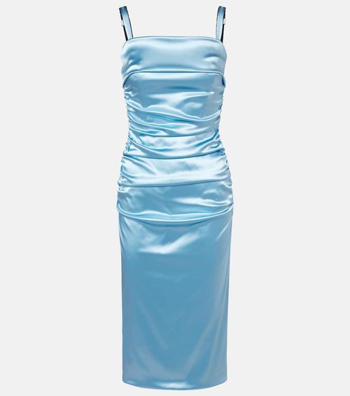 Ruched satin cocktail dress