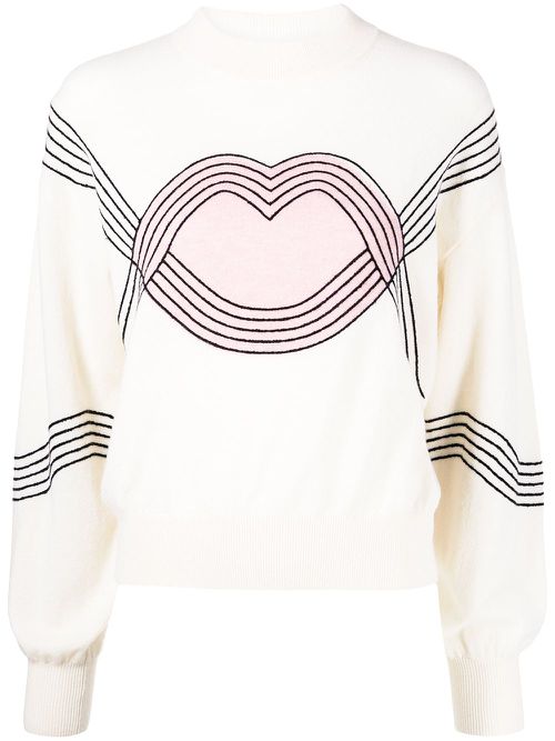 Graphic print jumper - White