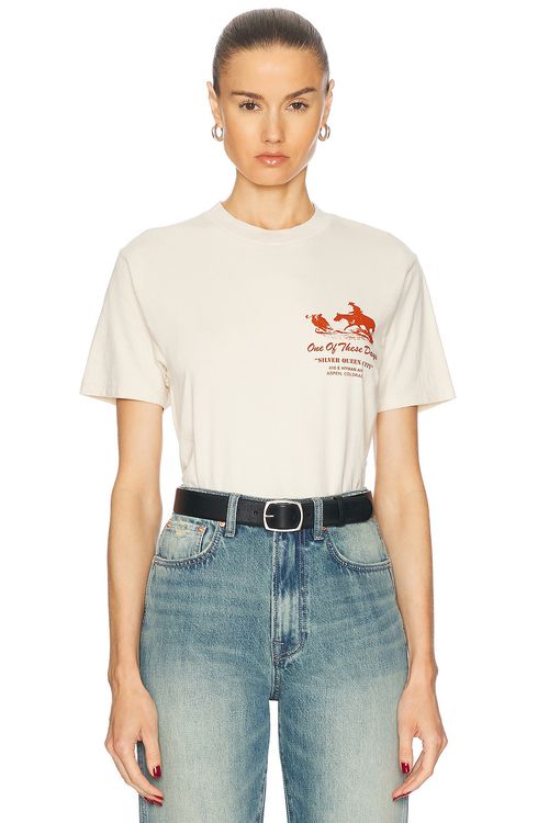 ONE OF THESE DAYS x FWRD Silver Queen City Tee in Bone - Cream.  M also in