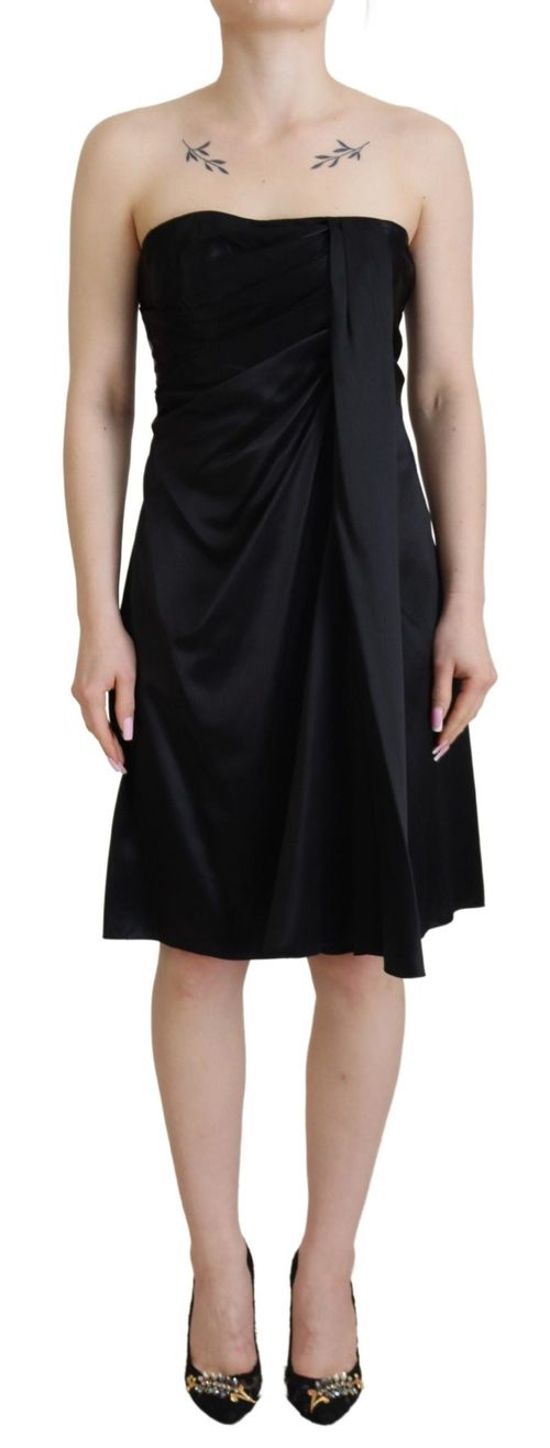 Silk Shift Dress — Black