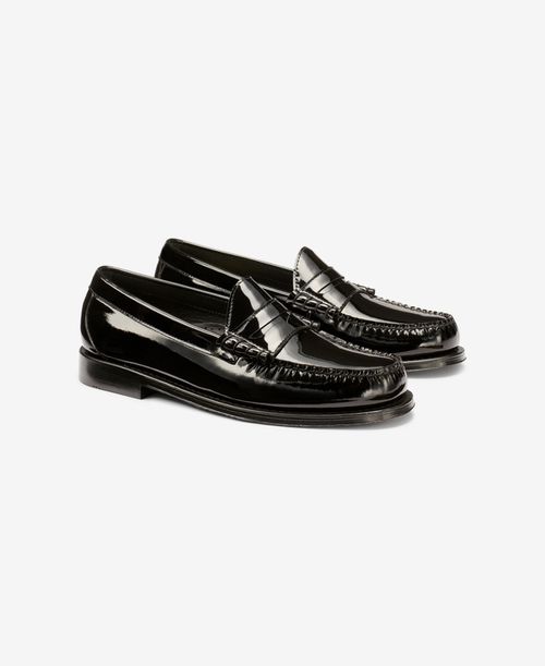 G.h.bass Men's Larson Monogram Heritage Weejuns Loafers - Black Patent