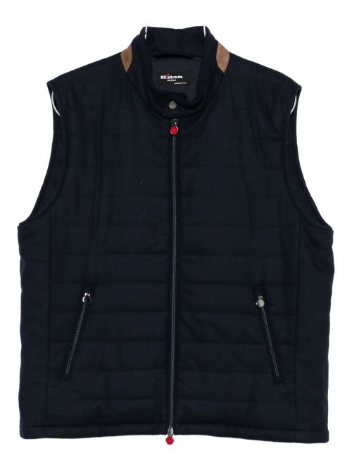 Quilted Cashmere Vest — Navy