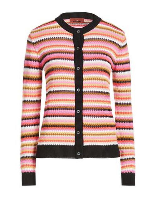Woman Cardigan Pink Size 2 Cotton, Viscose