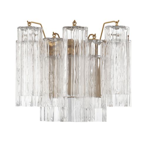 Addis 2-Light Wall Mount in Aged Bra