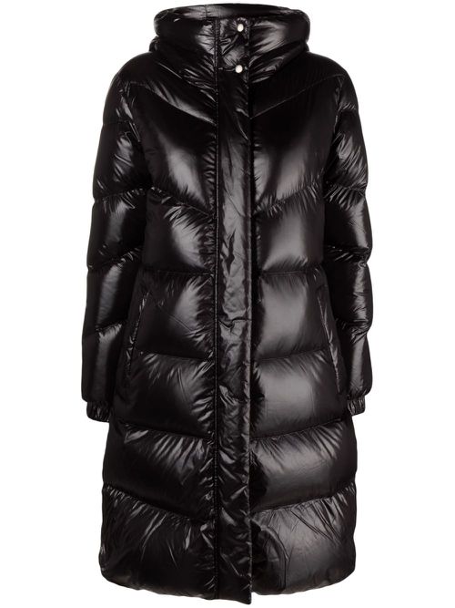 Logo-patch padded raincoat - Black