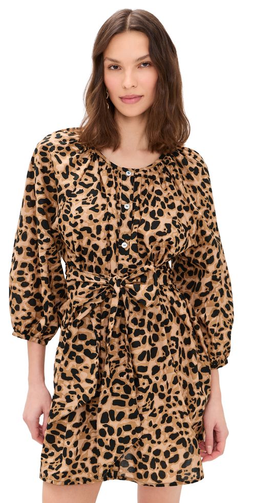 Alex Short Dress Leopard Cotton