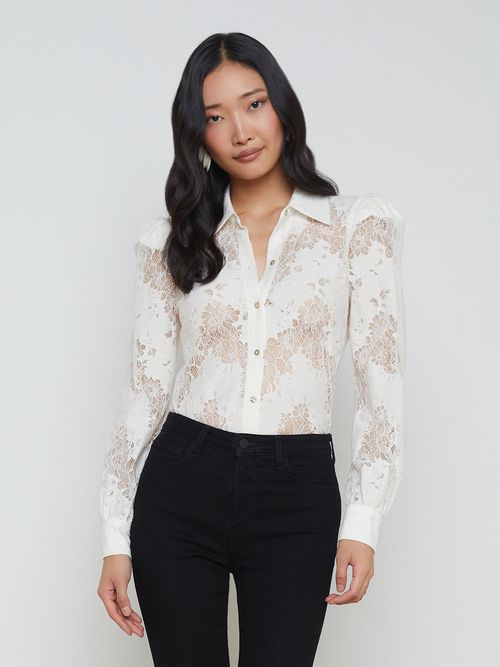 Jenica Lace Blouse Top In Ivory