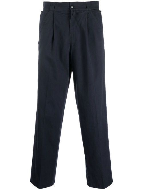 1980s cropped straight-leg trousers - Blue
