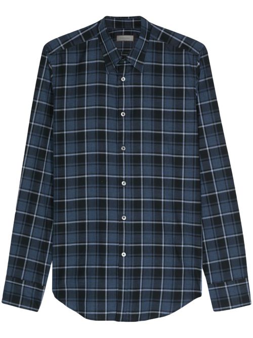 Check-pattern cotton shirt - Blue