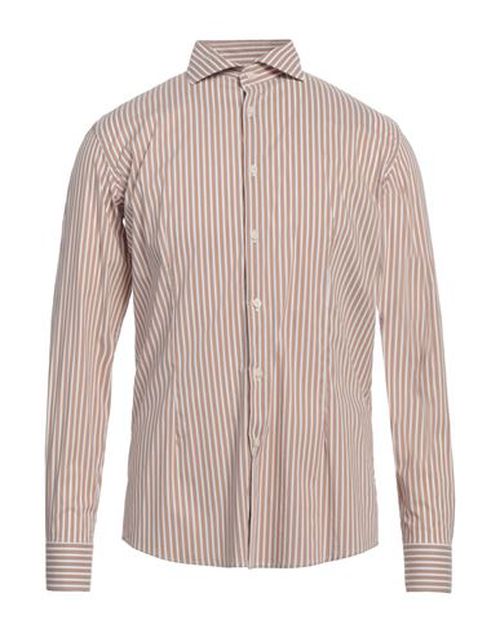 Man Shirt Light brown Size 15 ¾ Cotton, Polyamide, Elastane