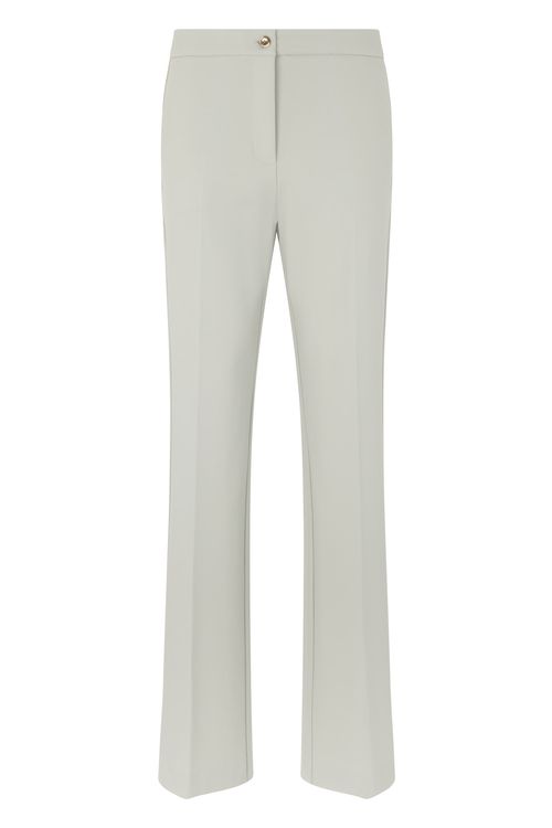 Viscose Button-Front Flare Trousers for Women