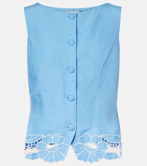 Lucca linen-blend vest