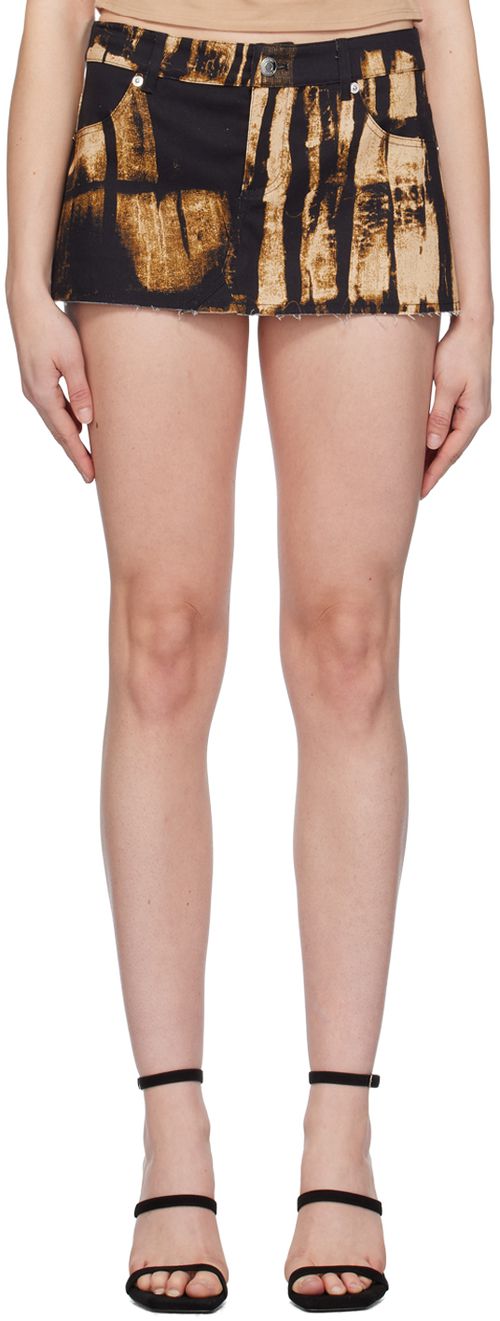 Miaou Brown Miss Denim Miniskirt