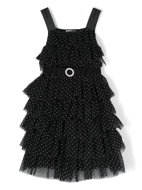 Polka dot tiered dress - Black