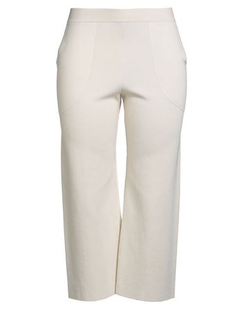 Woman Pants Cream Size 14 Silk, Cotton