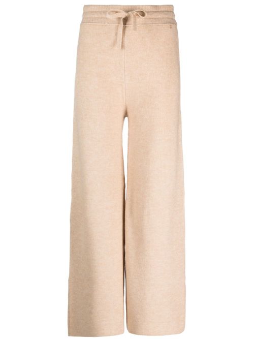 High-waist fine-knit trousers - Neutrals