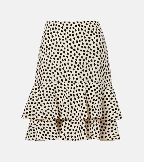 Chloé Polka-dot tiered silk miniskirt