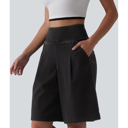 Halara Halara Flex™ High Waisted Denim Casual Baggy Shorts 10'' with Pockets - Phantom Denim - XSregular