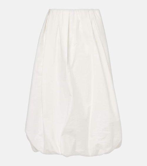 Cotton-blend midi skirt