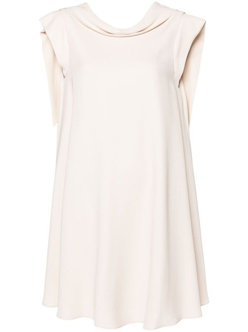 Pointed-collar mini dress - Neutrals